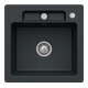 V&B bündige Spüle Siluet 50 S Flat m Abl.garn, Exzenter, pure black-1