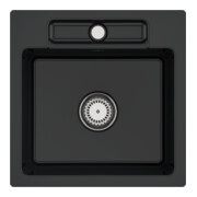 V&B bündige Spüle Siluet 50 S Flat m Abl.garn, Handbetätigung, pure black