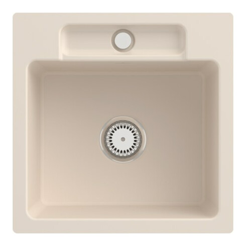 V&B bündige Spüle Siluet 50 S Flat m Ablaufgarnitur, Handbetätigung, ivory