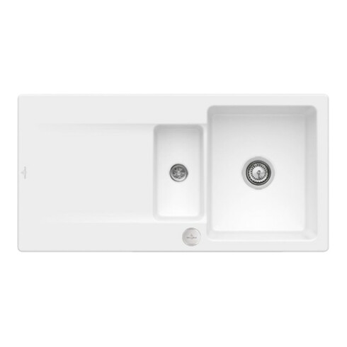V&B bündige Spüle Siluet 60 R Flat m Abl.garn, Exzenter, stone white