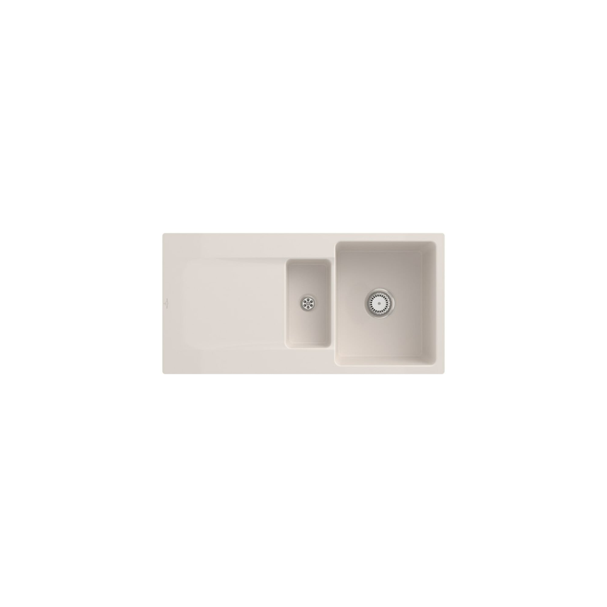 V&B bündige Spüle Siluet 60 R Flat m Ablaufgarnitur, Handbetätigung, crema ; Villeroy & Boch