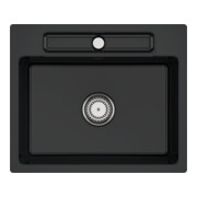 V&B bündige Spüle Siluet 60 S Flat m Abl.garn, Handbetätigung, pure black