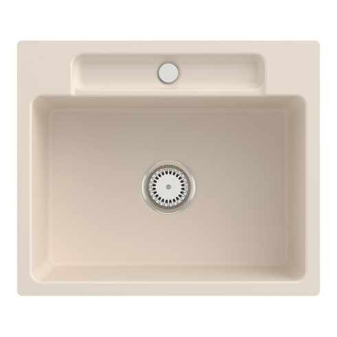 V&B bündige Spüle Siluet 60 S Flat m Ablaufgarnitur, Handbetätigung, ivory