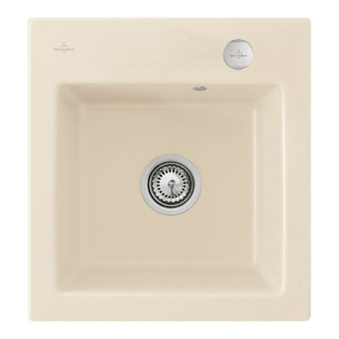 V&B bündige Spüle Subway 45 XS Flat m Abl.garn, Excenterbetätigung, ivory