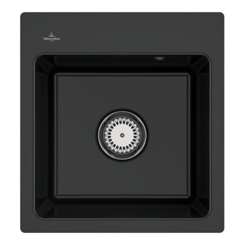 V&B bündige Spüle Subway 45 XS Flat m Abl.garn, Handbetätigung, pure black