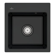 V&B bündige Spüle Subway 45 XS Flat m Abl.garn, Handbetätigung, pure black