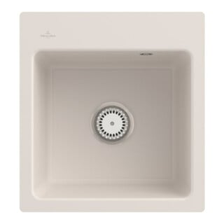 V&B bündige Spüle Subway 45 XS Flat m Ablaufgarnitur, Handbetätigung, crema