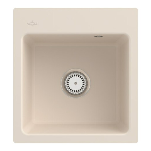 V&B bündige Spüle Subway 45 XS Flat m Ablaufgarnitur, Handbetätigung, ivory