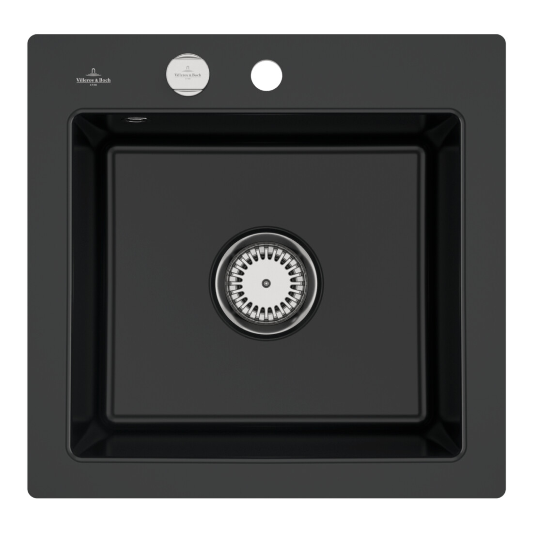 V&B bündige Spüle Subway 50 S Flat m Abl.garn, Exzenter, pure black