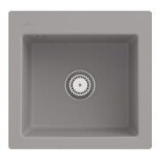 V&B bündige Spüle Subway 50 S Flat m Ablaufgarnitur, Handbetätigung, fossil