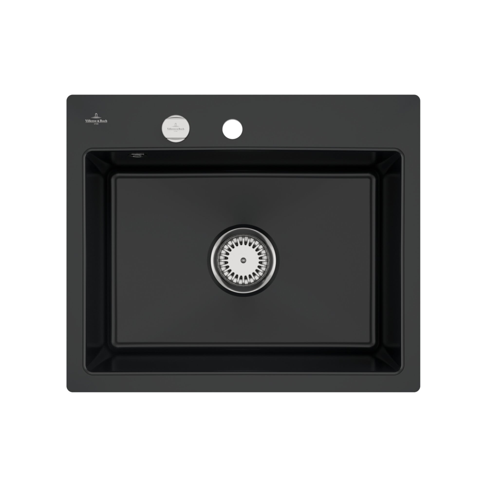 V&B bündige Spüle Subway 60 S Flat m Abl.garn, Exzenter, pure black ; Villeroy & Boch
