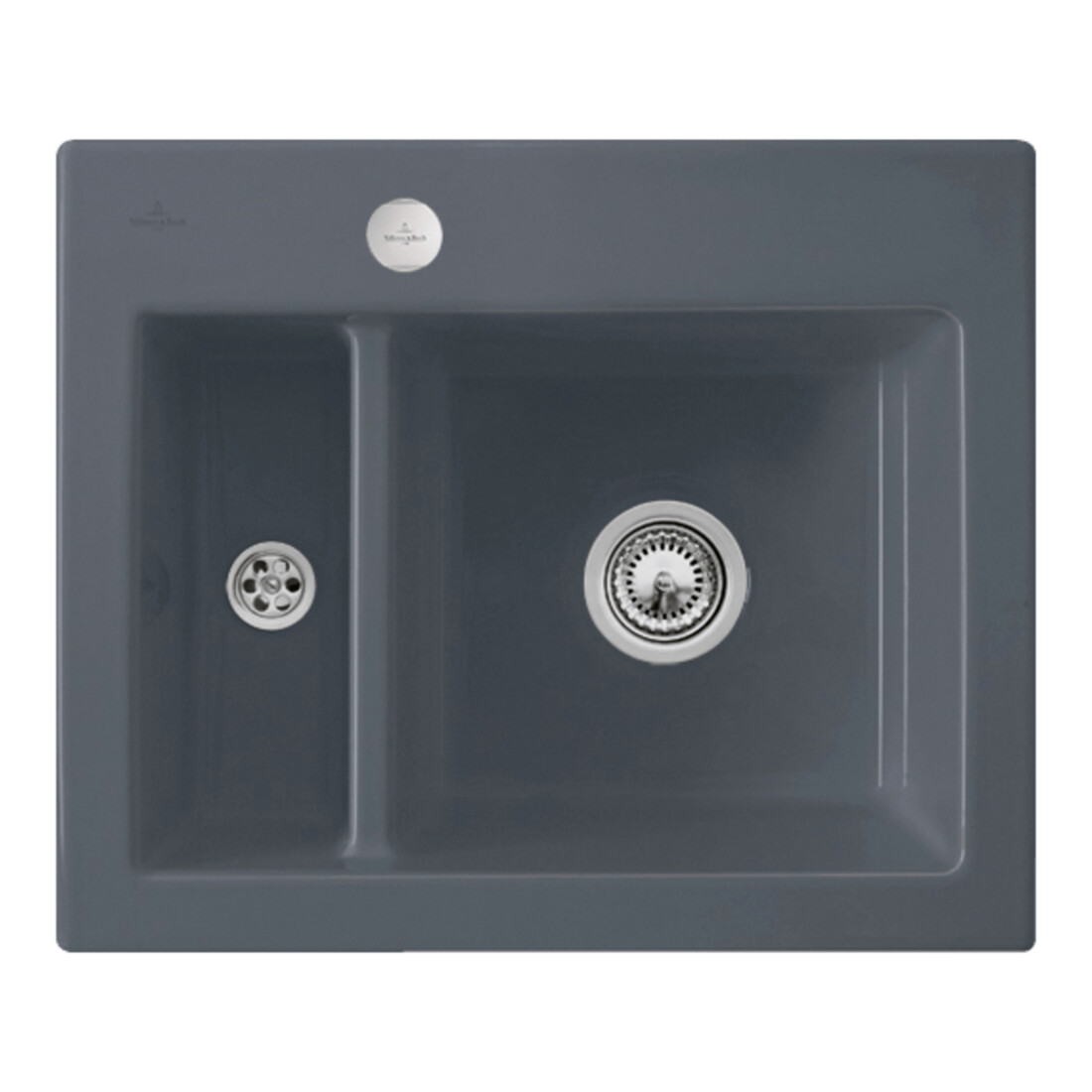 V&B bündige Spüle Subway 60 XM Flat m Abl.garn, Exzenter, pure black