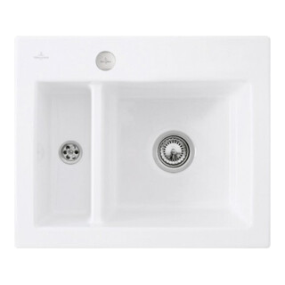 V&B bündige Spüle Subway 60 XM Flat m Abl.garn, Exzenter, stone white