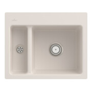 V&B bündige Spüle Subway 60 XM Flat m Ablaufgarnitur, Handbetätigung, crema