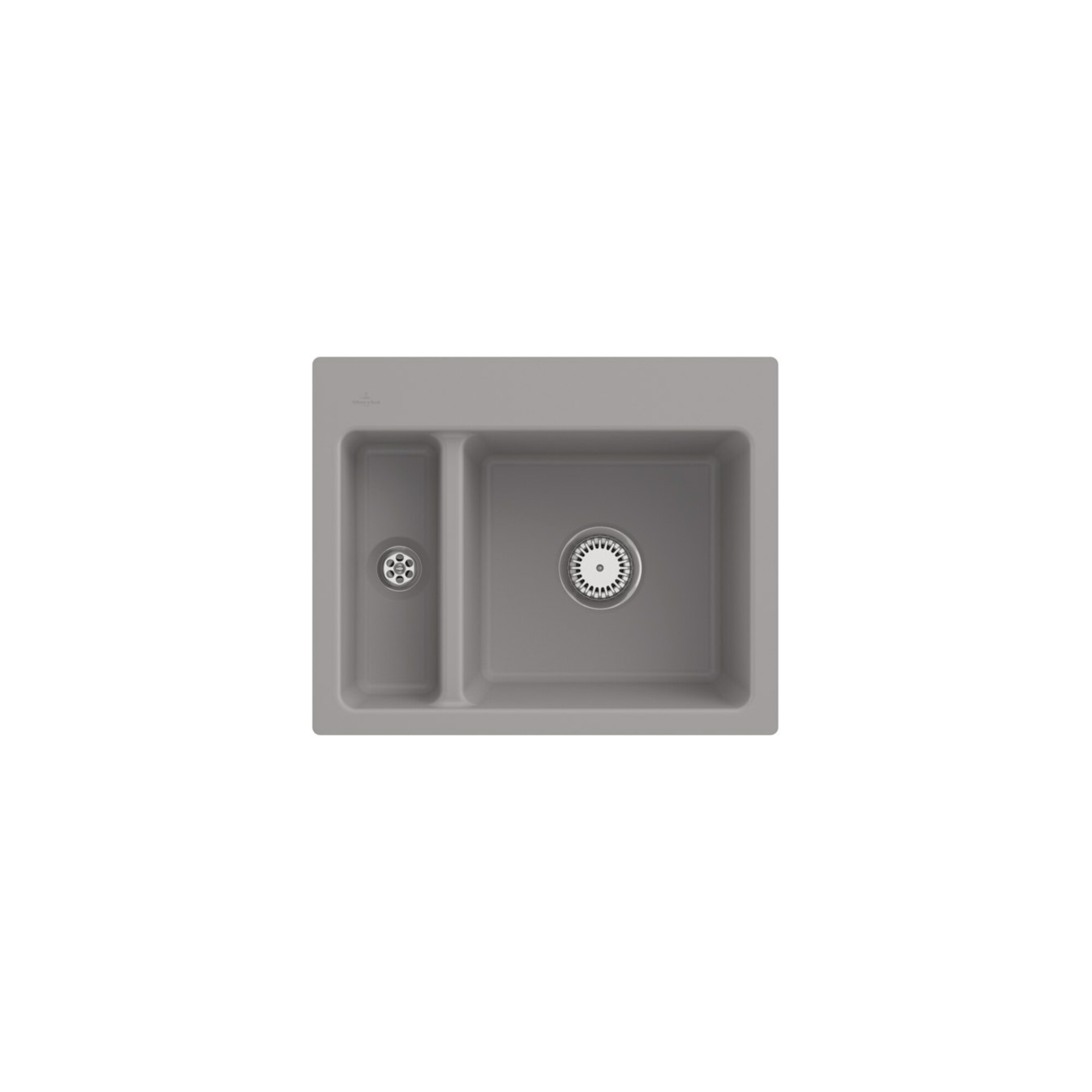 V&B bündige Spüle Subway 60 XM Flat m Ablaufgarnitur, Handbetätigung, fossil ; Villeroy & Boch