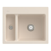 V&B bündige Spüle Subway 60 XM Flat m Ablaufgarnitur, Handbetätigung, ivory