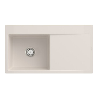V&B bündige Spüle Subway Style 50 Flat li, m Abl.garn, Hand., crema CeramicPlus
