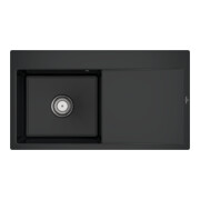 V&B bündige Spüle Subway Style 50 Flat li, m Abl.garn, Hand., pure black