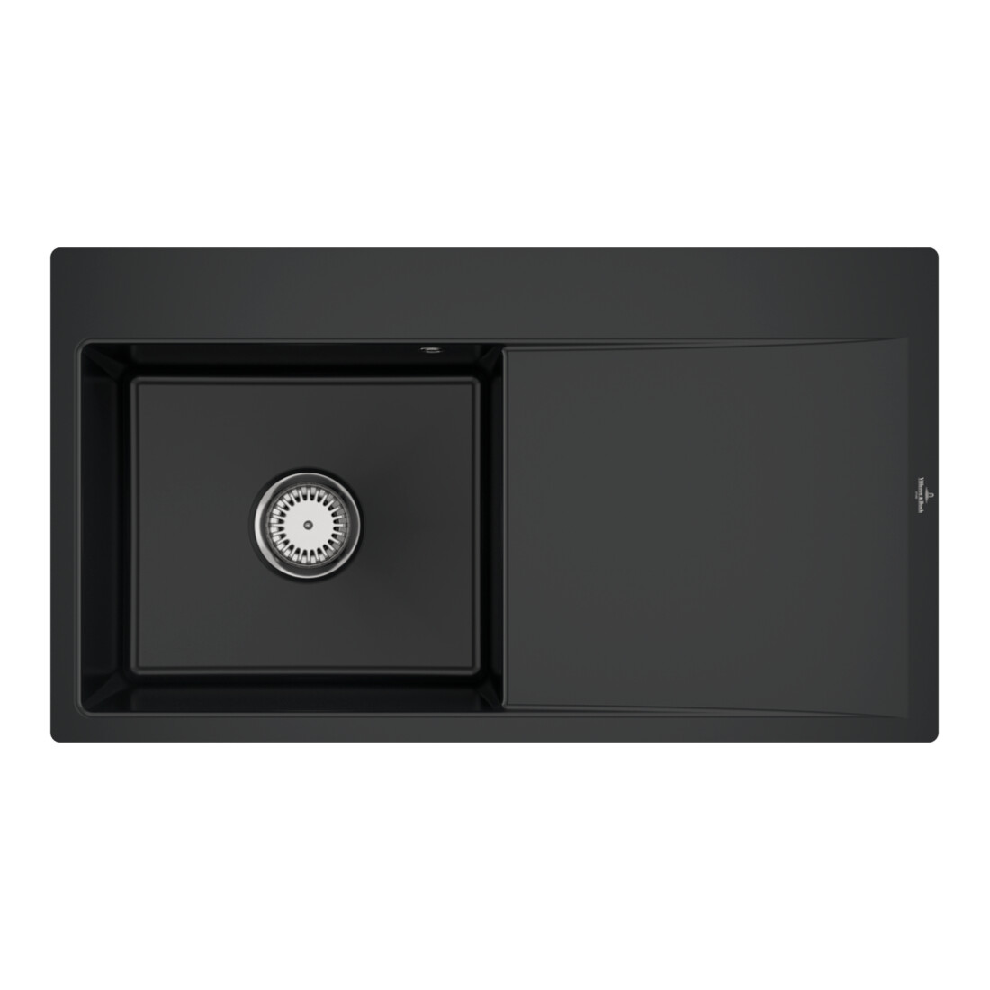 V&B bündige Spüle Subway Style 50 Flat li, m Abl.garn, Hand., pure black