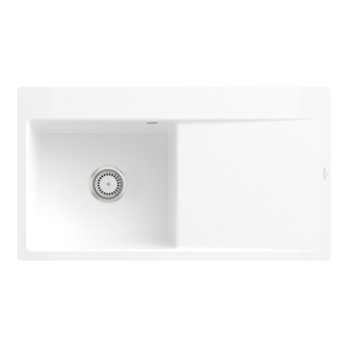 V&B bündige Spüle Subway Style 50 Flat li, m Abl.garn, Hand., we alp C-plus