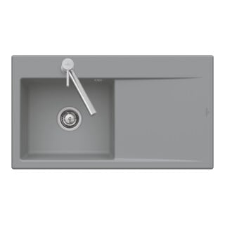 V&B bündige Spüle Subway Style 50 Flat re, m Abl.garn, Exzenter, pure black