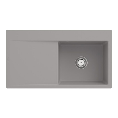 V&B bündige Spüle Subway Style 50 Flat re, m Abl.garn, Hand., fossil C-plus