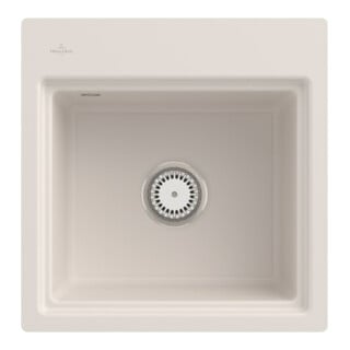 V&B bündige Spüle Subway Style 50 S Flat Git., r, m Abl.garn, Hand., crema C-plus