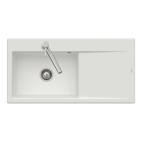 V&B bündige Spüle Subway Style 60 Flat li, m Abl.garn, Exzenter, fossil C-plus