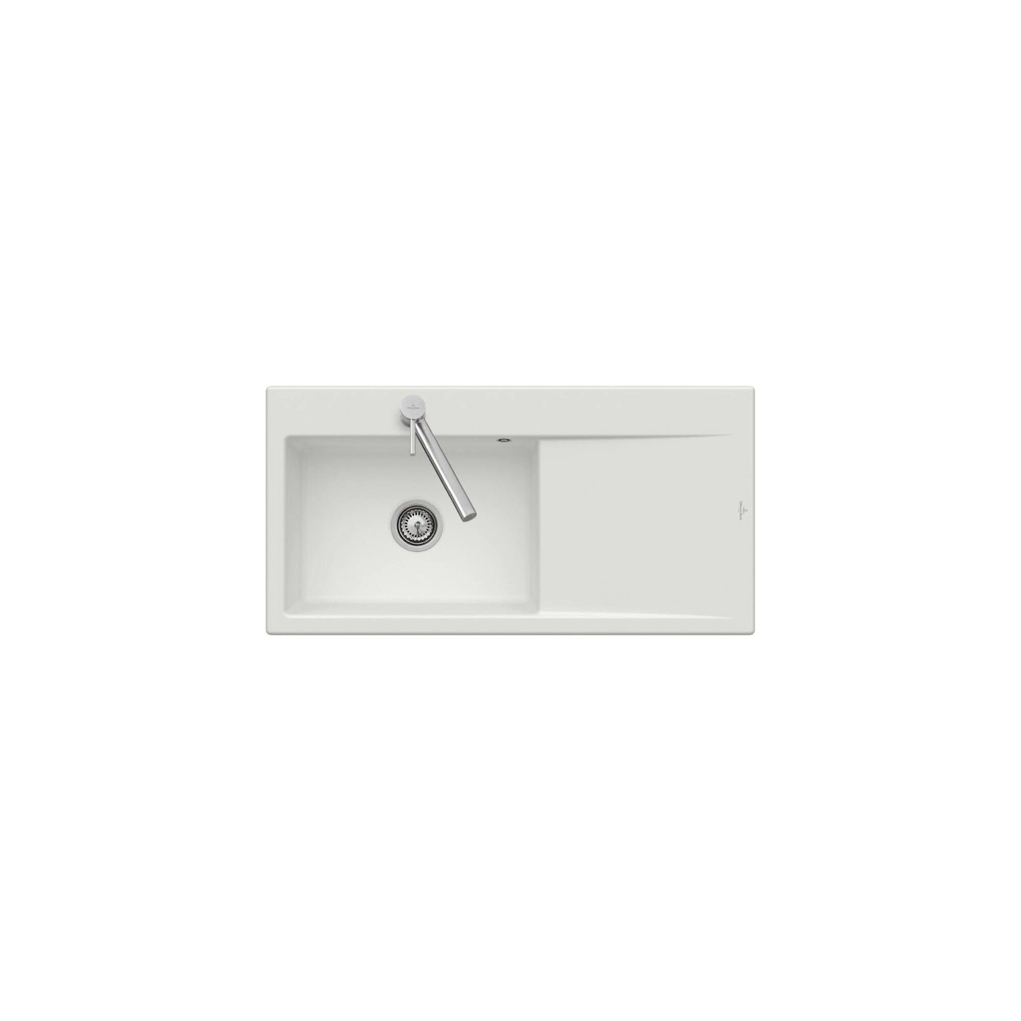V&B bündige Spüle Subway Style 60 Flat li, m Abl.garn, Exzenter, ivory C-plus ; Villeroy & Boch