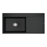 V&B bündige Spüle Subway Style 60 Flat li, m Abl.garn, Hand., pure black