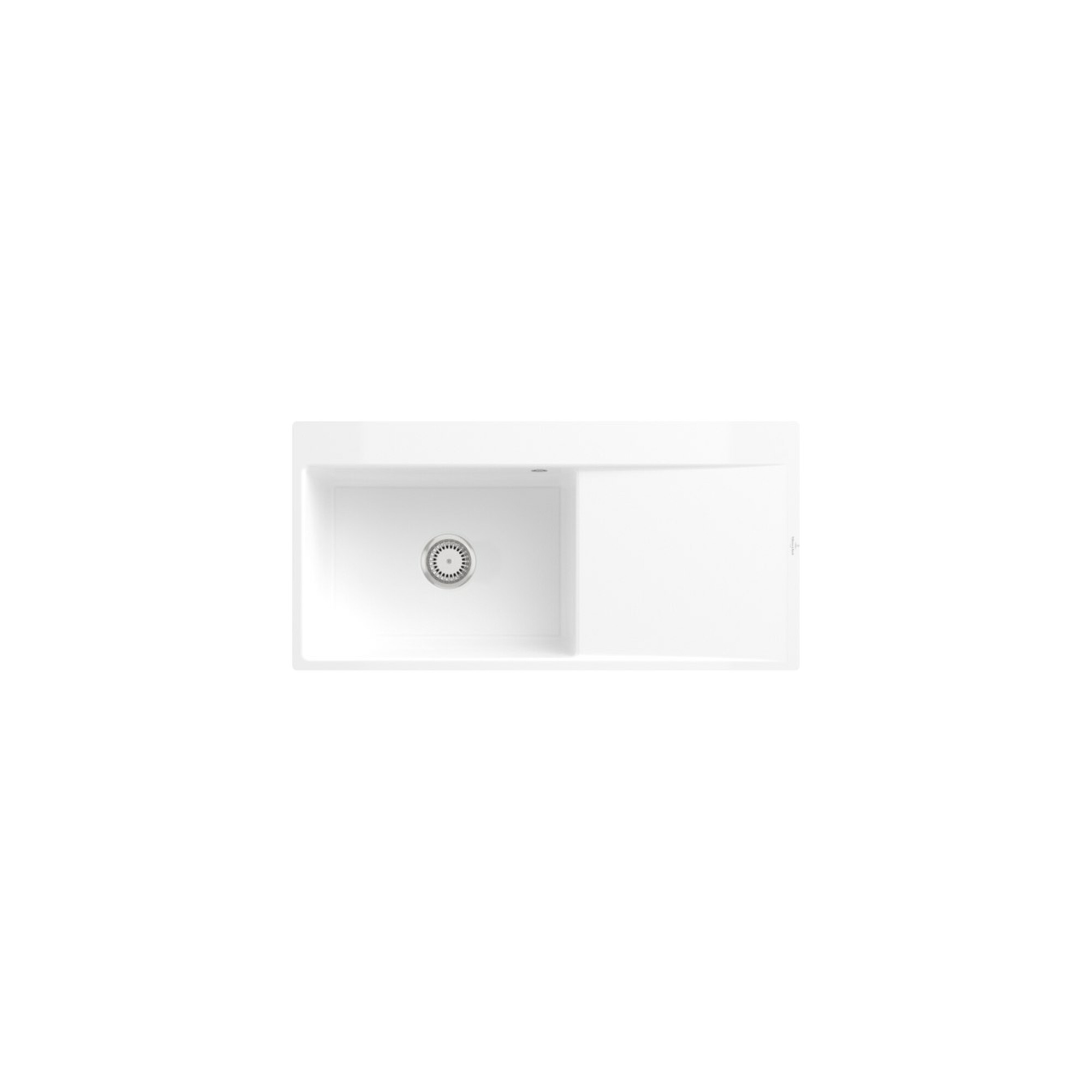 V&B bündige Spüle Subway Style 60 Flat li, m Abl.garn, Hand., sn wh. C-plus ; Villeroy & Boch