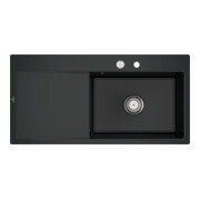 V&B bündige Spüle Subway Style 60 Flat re, m Abl.garn, Exzenter, pure black