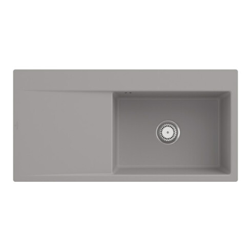 V&B bündige Spüle Subway Style 60 Flat re, m Abl.garn, Hand., fossil C-plus