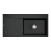 V&B bündige Spüle Subway Style 60 Flat re, m Abl.garn, Hand., pure black