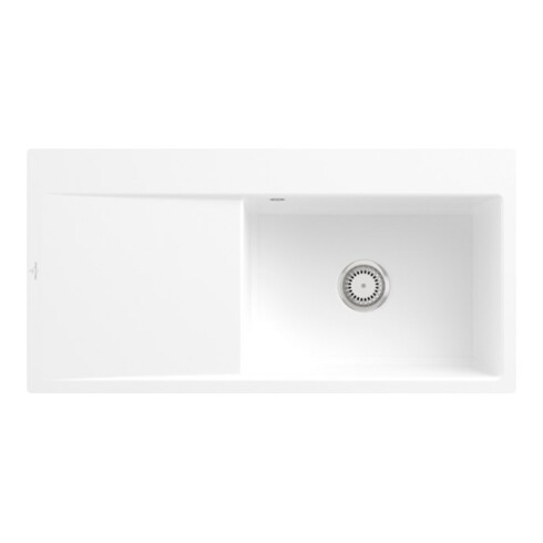 V&B bündige Spüle Subway Style 60 Flat re, m Abl.garn, Hand., st. wh. C-plus