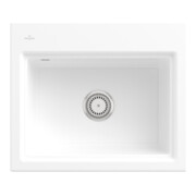 V&B bündige Spüle Subway Style 60 S Flat li, m Abl.garn, Exzenter, weiß alpin