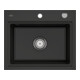 V&B bündige Spüle Subway Style 60 S Flat re, m Abl.garn, Hand., pure black-1