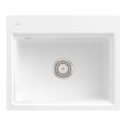 V&B bündige Spüle Subway Style 60 S Flat re, m Abl.garn, Hand., snow white