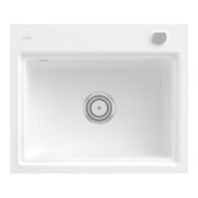 V&B bündige Spüle Subway Style 60 S Flat re, m Abl.garn, Hand., stone white