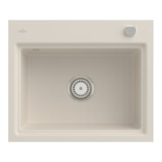 V&B bündige Spüle Subway Style 60 S Flat re, m Abl.garn, Handbetätigung, crema