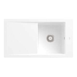 V&B bündige Spüle Timeline 50 Flat m Abl.garn, Handbetätigung, stone white