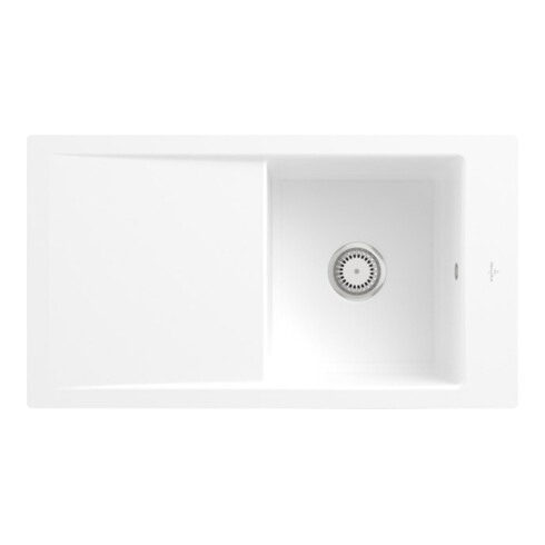 V&B bündige Spüle Timeline 50 Flat m Abl.garn, Handbetätigung, stone white