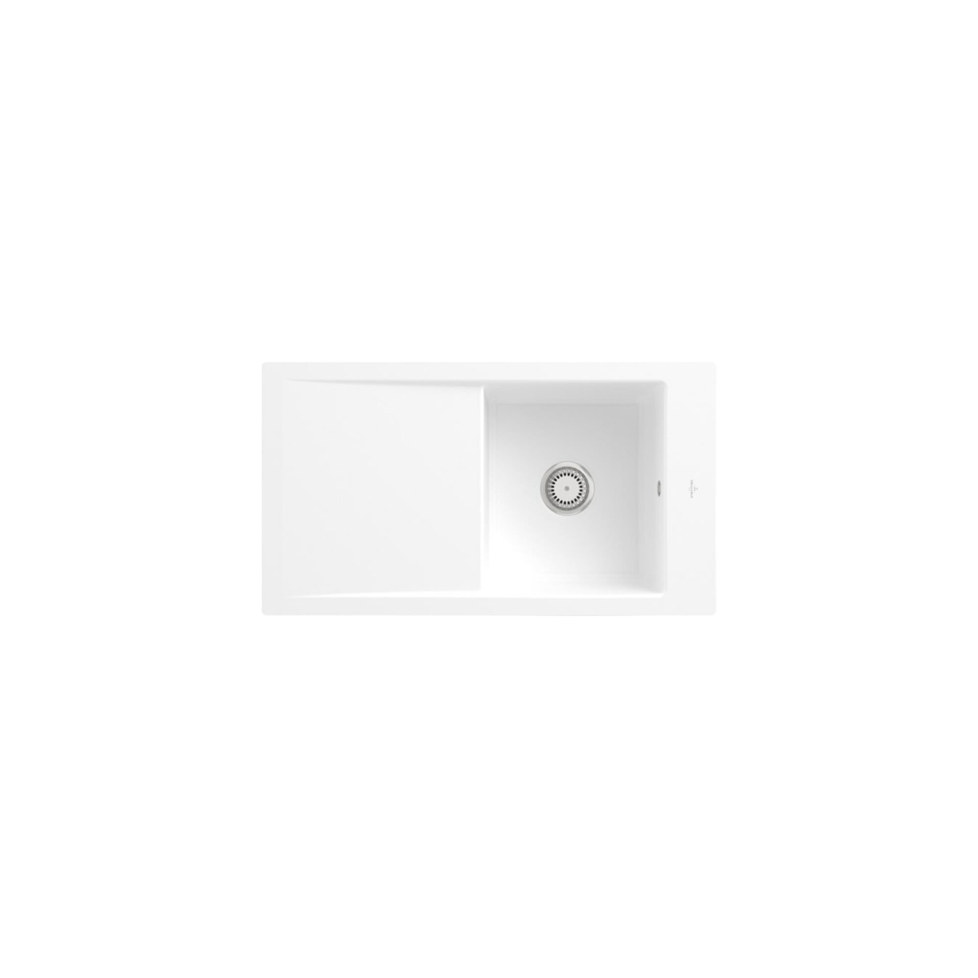 V&B bündige Spüle Timeline 50 Flat m Abl.garn, Handbetätigung, stone white ; Villeroy & Boch