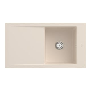 V&B bündige Spüle Timeline 50 Flat m Ablaufgarnitur, Handbetätigung, ivory