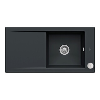 V&B bündige Spüle Timeline 60 Flat m Abl.garn, Exzenter, pure black