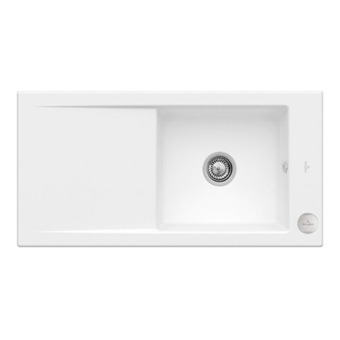 V&B bündige Spüle Timeline 60 Flat m Abl.garn, Exzenter, stone white