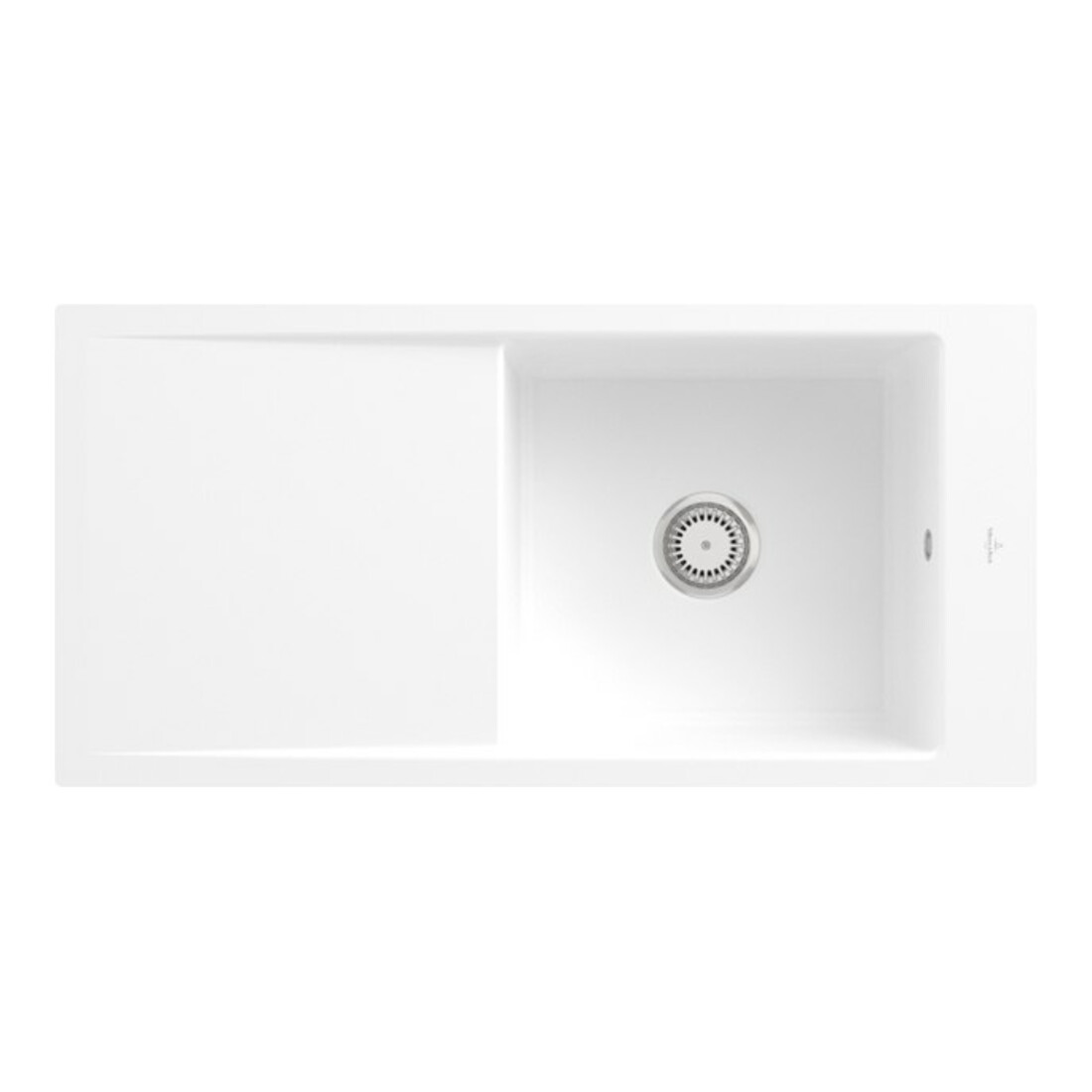 V&B bündige Spüle Timeline 60 Flat m Abl.garn, Handbetätigung, stone white