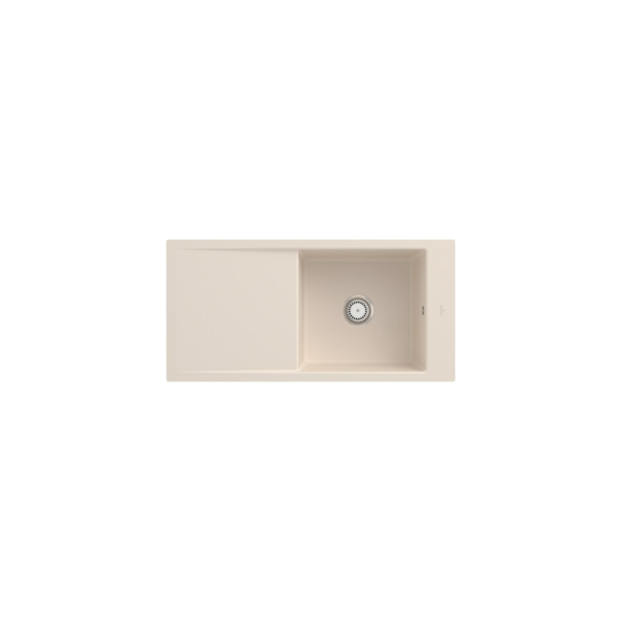 V&B bündige Spüle Timeline 60 Flat m Ablaufgarnitur, Handbetätigung, ivory ; Villeroy & Boch