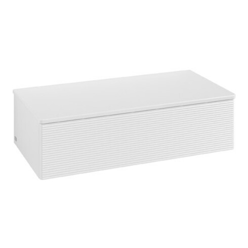 V&B Buffet avec structure de façade Antao 100x26,8x50 cm, WBP chêne hon. blanc brillant Lac