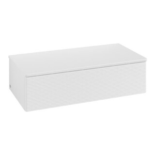 V&B Buffet avec structure de façade Antao 100x26,8x50cm, laque WBP, blanc brillant